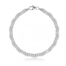 925 Silver bracelet – Byzantine pattern, lobster claw 4 mm