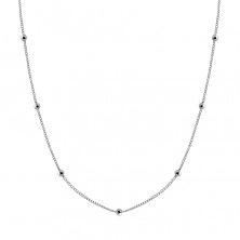 925 Silver necklace – chain made of round links, glossy beads