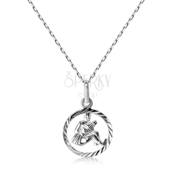925 Silver necklace – chain and AQUARIUS zodiac sign