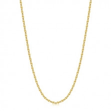 Chain in 14K yellow gold – elongated links with radial knurling and oval links, 450 mm