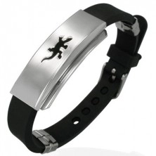Black rubber bracelet - lizard