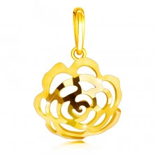 Pendant made of 9K gold – convex flower in the shape of a hemisphere with petal cut-outs