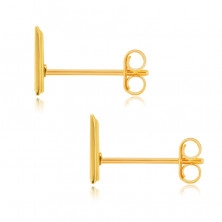 375 Golden earrings – shiny triangle with three smaller triangles in a cut-out, tiny zircons