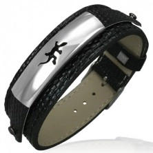Watch style bracelet with snakeskin imitation and lizard