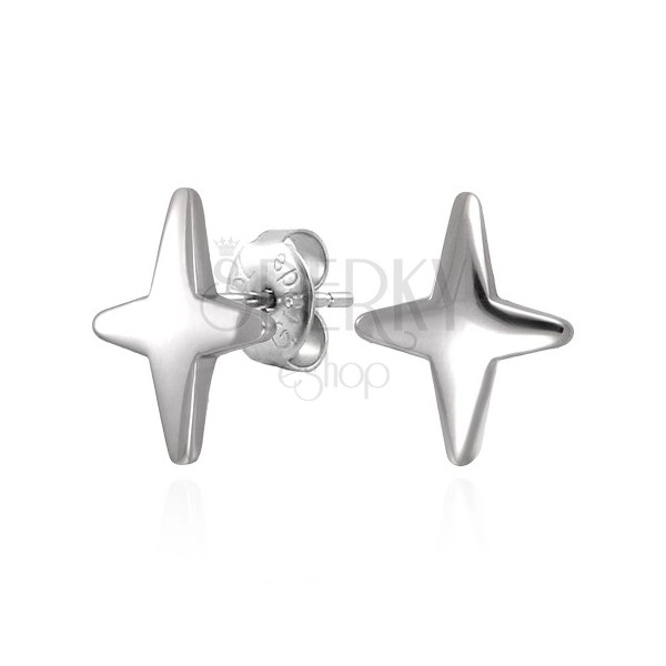 Earrings made of 316L steel in silver hue - star