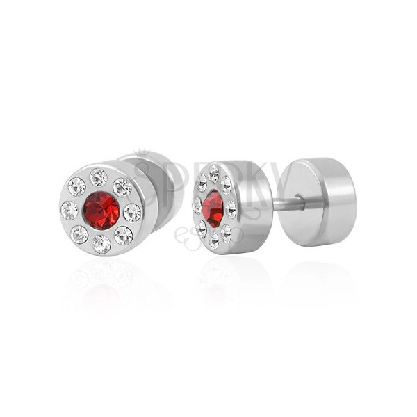 Fake ear plug with sparkling zircons