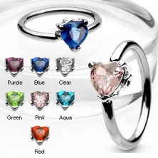 Body ring with heart-shaped zircon