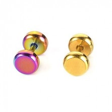 Colourful stainless steel tragus piercing