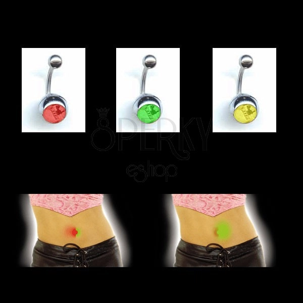Blinking belly button ring - two colours