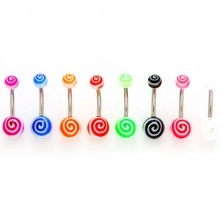 Ball belly button ring - colorful snail