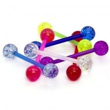Tongue labret - hyaline disco glittering ball