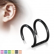 Fake ear piercing of 316L steel - anodized double circle