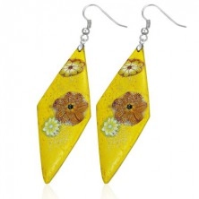 Earrings FIMO - yellow rhombuses