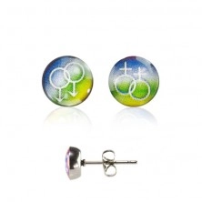 Stud steel earrings - Gay pride