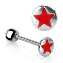 Red star tongue piercing