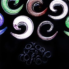Ear expander - glass spiral, various colors