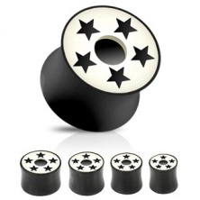 Saddle ear plug - black and white stars