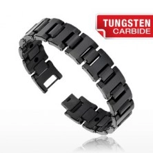 Tungsten carbide bracelet - wide black H sections