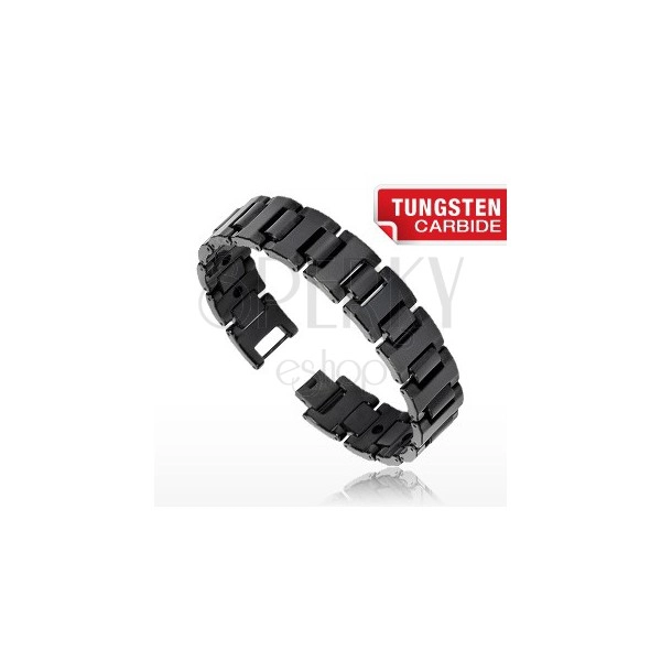 Tungsten carbide bracelet - wide black H sections