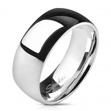 Smooth steel band - shiny silver, 8 mm