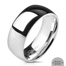 Smooth steel band - shiny silver, 8 mm