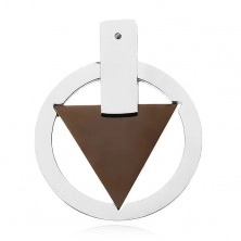 Pendants for lovers - life circle, gold and black triangle