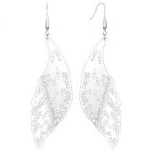 Cut out leaf dangle earrings - stainless steel