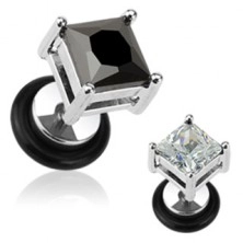 Fake plug - square zircon