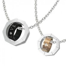 Couple pendants - ring inside of nut