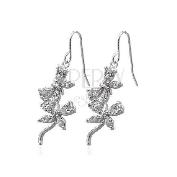 Dangle zirconic earrings - butterflies