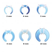 Ear expander, blue synthetic opal, pair
