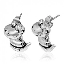 Stud steel earrings - smiling snake