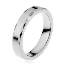 Tungsten ring with ribbon-shaped edge for women