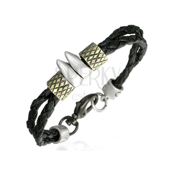 Rubber bracelet - two ropes, teeth, rings