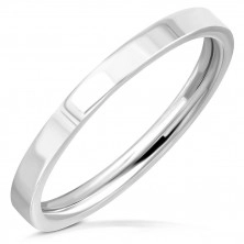 Stainless steel wedding ring - simple circle with glossy surface, 2 mm