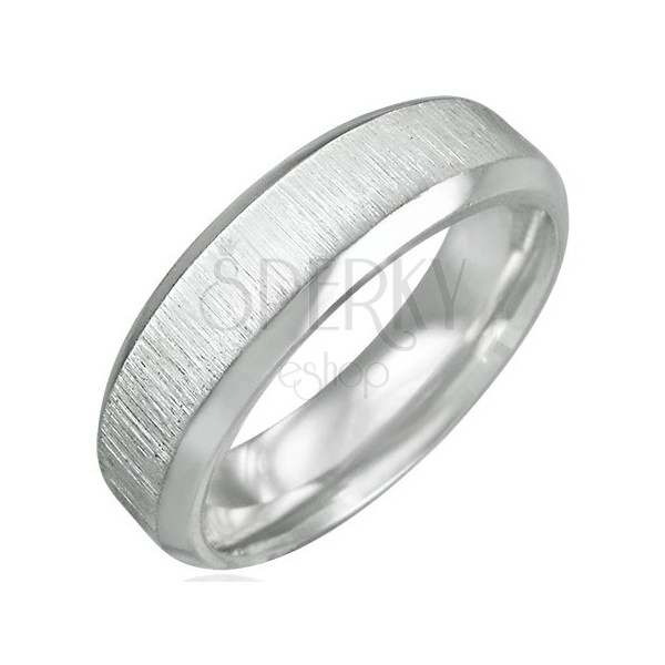 Stainless steel ring - matt polished central part