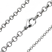 Simple steel chain - round eyelets, various thicknesses