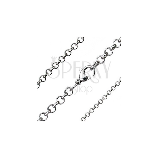 Simple steel chain - round eyelets, various thicknesses