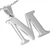 Stainless steel pendant - letter "M"