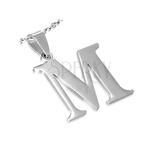Stainless steel pendant - letter "M"