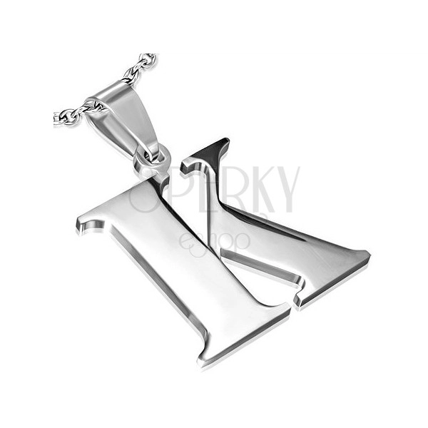 Stainless steel pendant - letter "K"