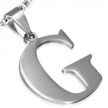 Stainless steel pendant - letter "G"