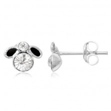 Silver stud earrings 925 - little black fly