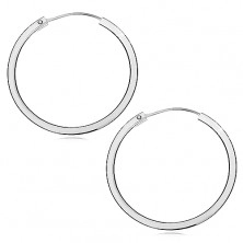 Sterling silver earrings 925 - hoops with sharp edges, 40 mm
