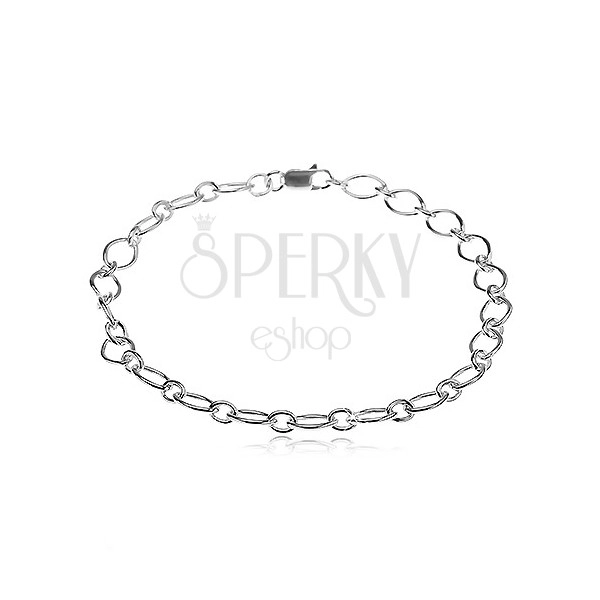Bracelet made of silver 925 - small and big oval links, 220 mm