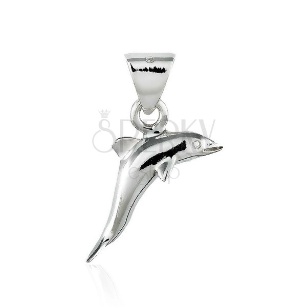 Sterling silver pendant 925 - jumping dolphin, 17 mm