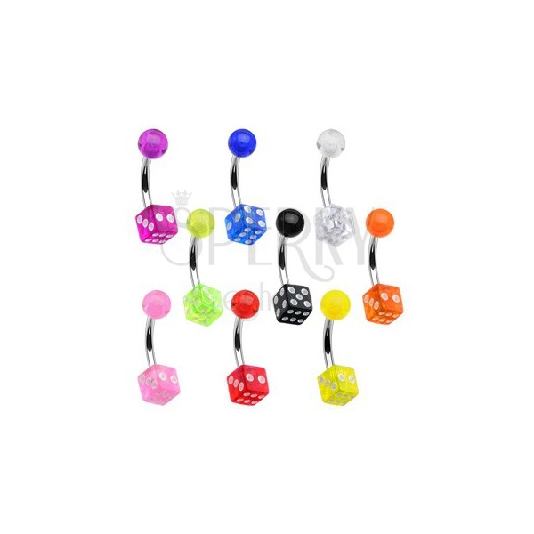 Belly piercing - dice and ball bead