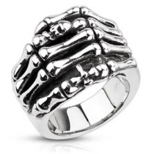 Stainless steel ring - hand skeleton