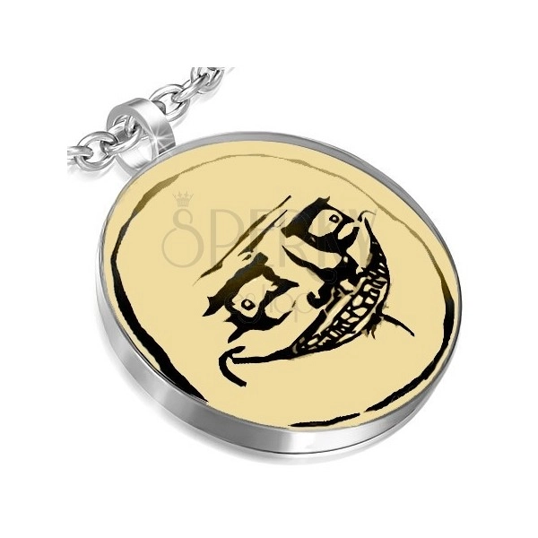 MEME face pendant made of steel - obsequious ME GUSTA face