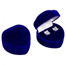 Giftbox for earrings - darkblue velvet heart